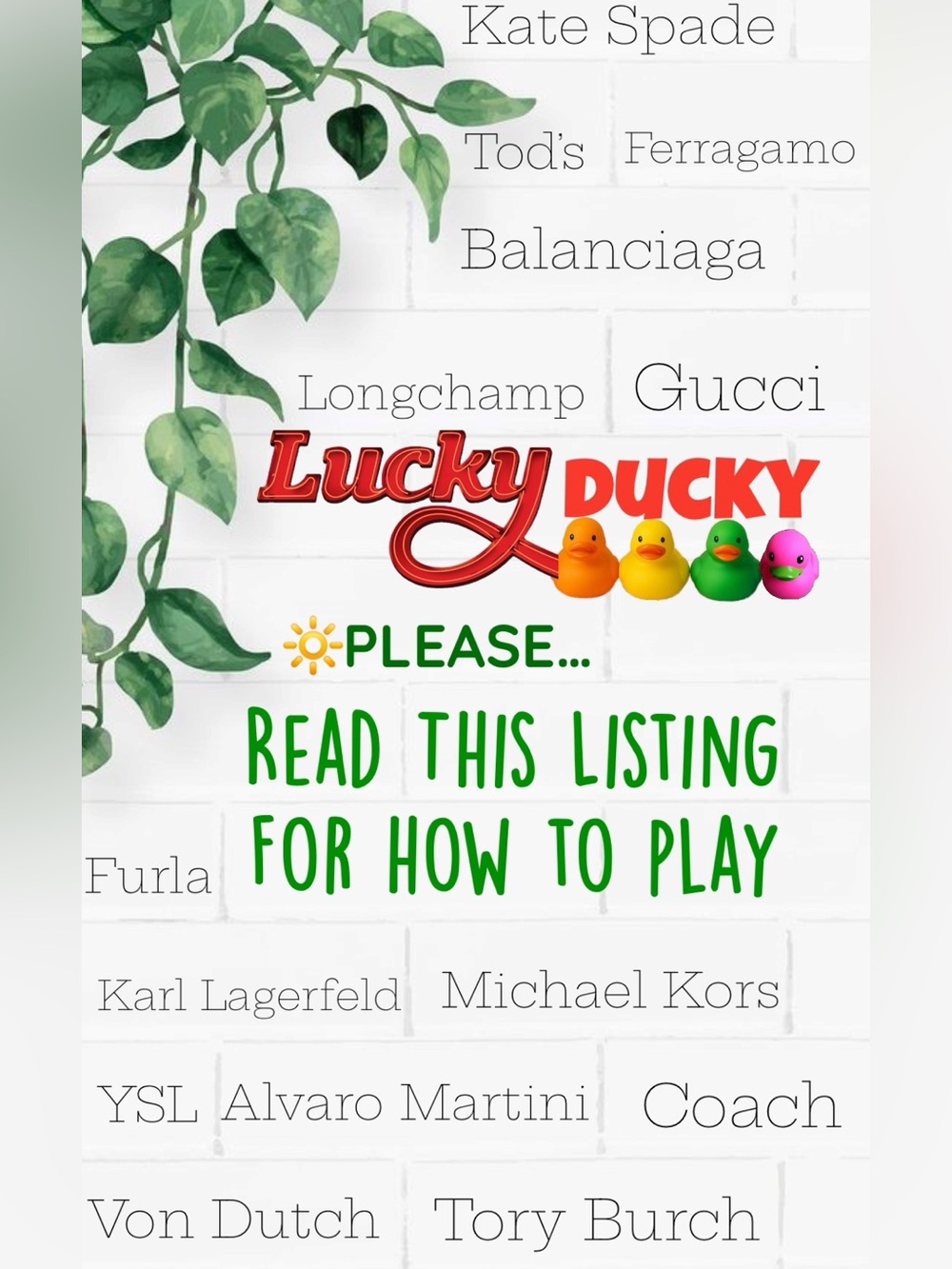 10+ luxury/designer items up for grabs! First come —get your duck asap!